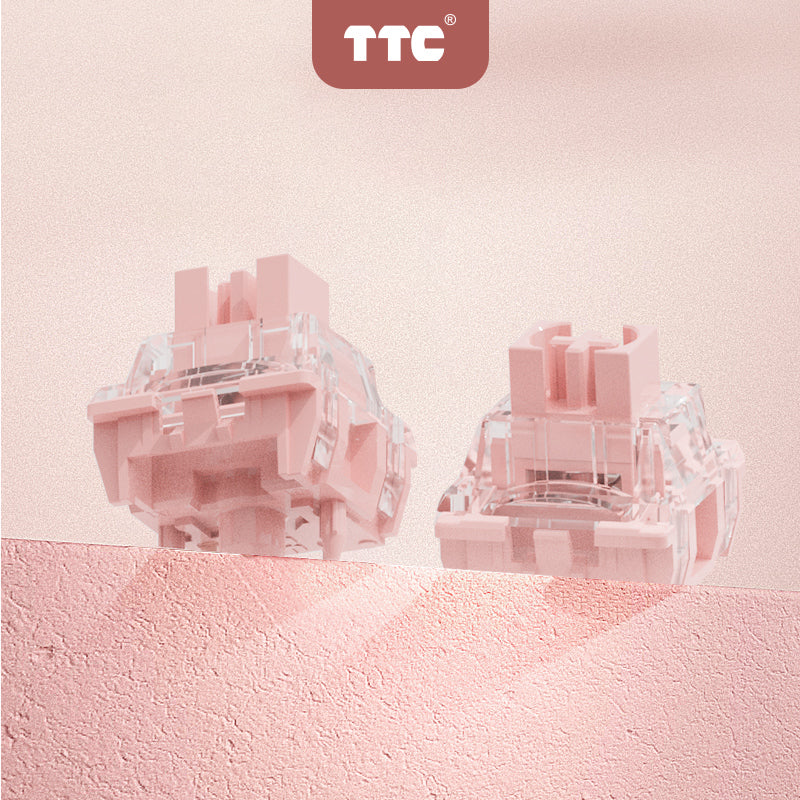 TTC Flaming Pink Hot Selling Keyboard Switches Linear 5pins Pre-lubed Gaming 43gf Keyboard Switch