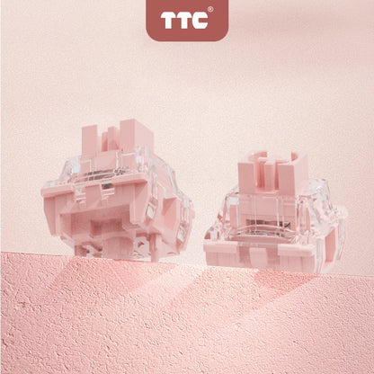 TTC Flaming Pink Hot Selling Keyboard Switches Linear 5pins Pre-lubed Gaming 43gf Keyboard Switch