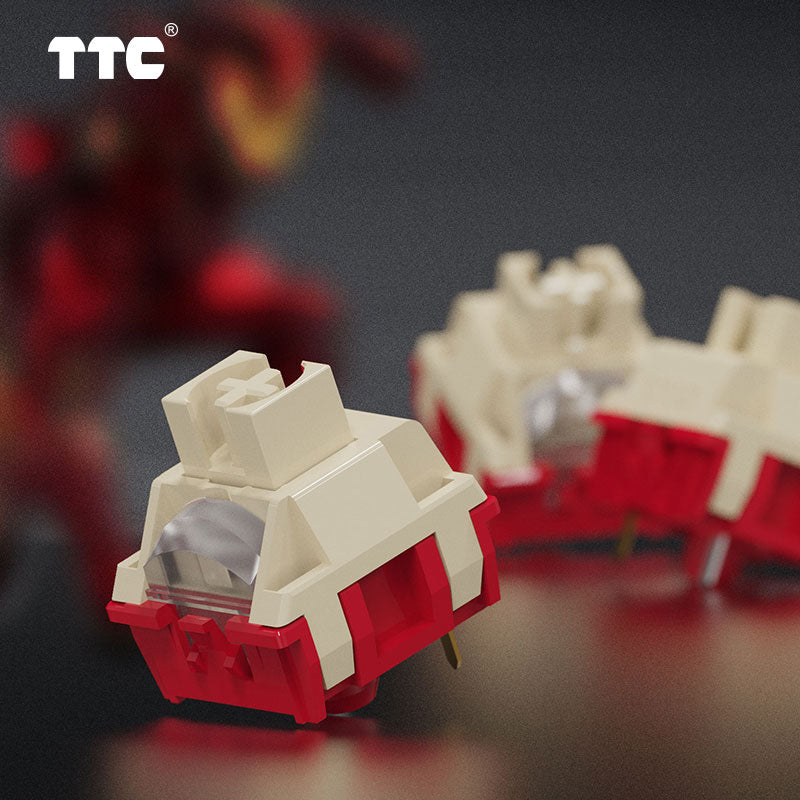 TTC Iron V2 Switch, Factory Pre-lubed 5 Pin Dustproof Stem Modified POM Mechanical Keyboard Switch