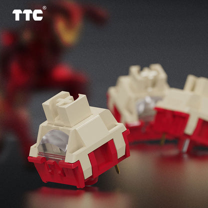 TTC Iron V2 Switch, Factory Pre-lubed 5 Pin Dustproof Stem Modified POM Mechanical Keyboard Switch