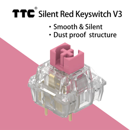 TTC Silent Red V3 Mechanical Keyboard Switches, Linear Factory Pre-lubed Long Spring Keyboard Switches for Mechanical Gaming Keyboard