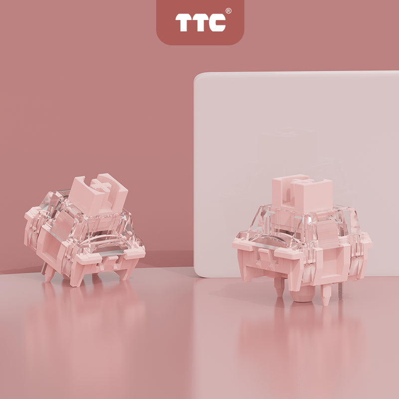 TTC Flaming Pink Hot Selling Keyboard Switches Linear 5pins Pre-lubed Gaming 43gf Keyboard Switch