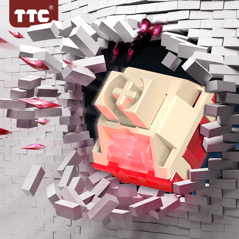 TTC Iron V2 Switch, Factory Pre-lubed 5 Pin Dustproof Stem Modified POM Mechanical Keyboard Switch
