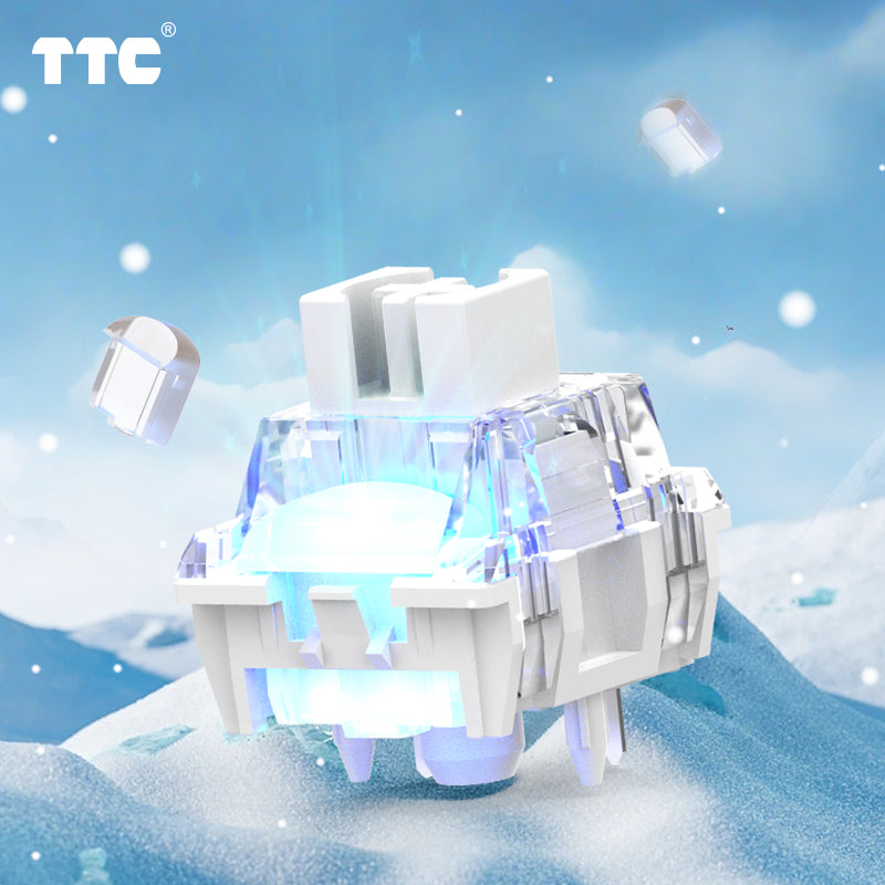 TTC Flaming Snow Switch V2 Dustproof Stem for Mechanical Gaming Keyboard, 5-Pin Linear Pre-Lubed Switch