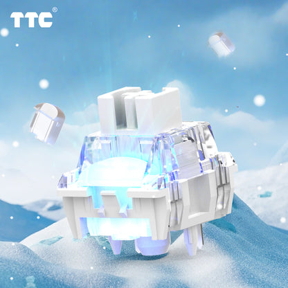TTC Flaming Snow Switch V2 Dustproof Stem for Mechanical Gaming Keyboard, 5-Pin Linear Pre-Lubed Switch