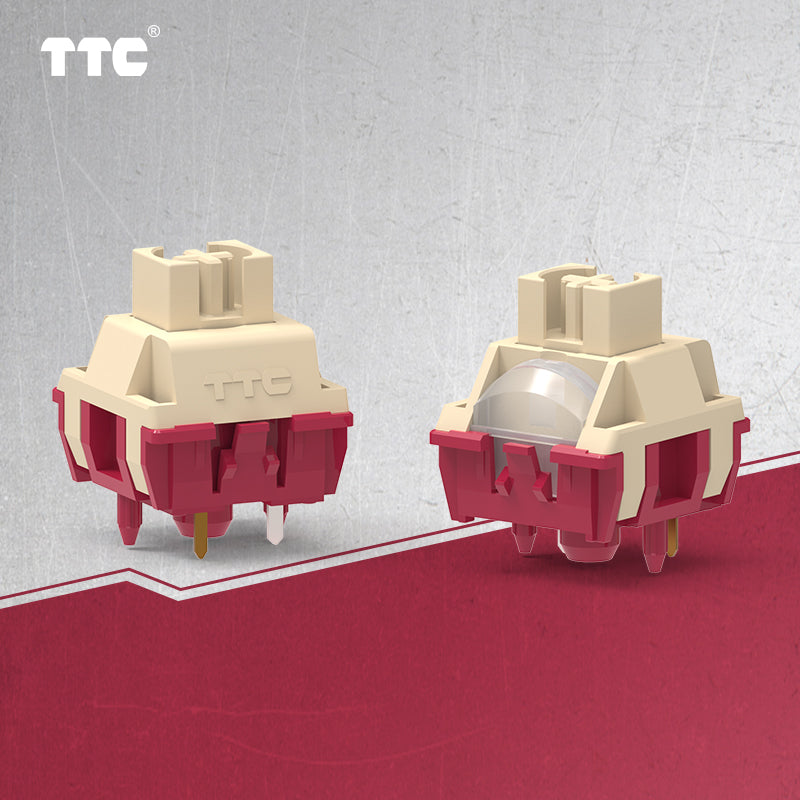 TTC Iron V2 Switch, Factory Pre-lubed 5 Pin Dustproof Stem Modified POM Mechanical Keyboard Switch