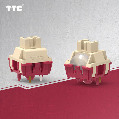 TTC Iron V2 Switch, Factory Pre-lubed 5 Pin Dustproof Stem Modified POM Mechanical Keyboard Switch