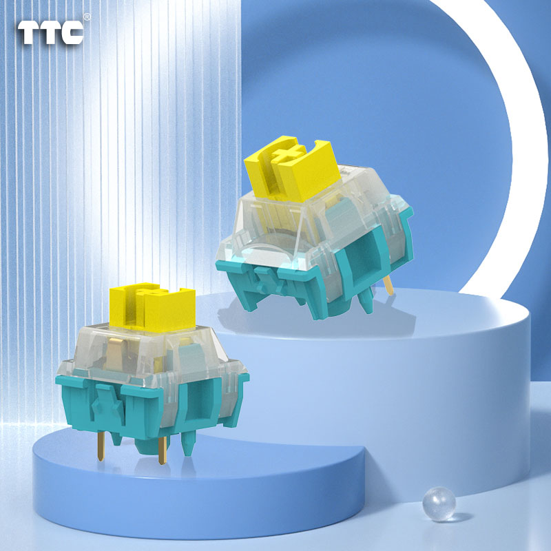 TTC Clear Sky Mechanical Keyboard Switches, Factory Pre-lubed Dust Proof Clicky Sound Tactile Gaming Keyboard Switch