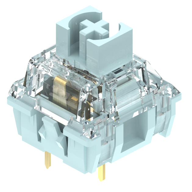 TTC Bluish White Mechanical Keyboard Switches, Factory Pre-lubed Long Spring Tactile Mechanical Gaming Keyboard