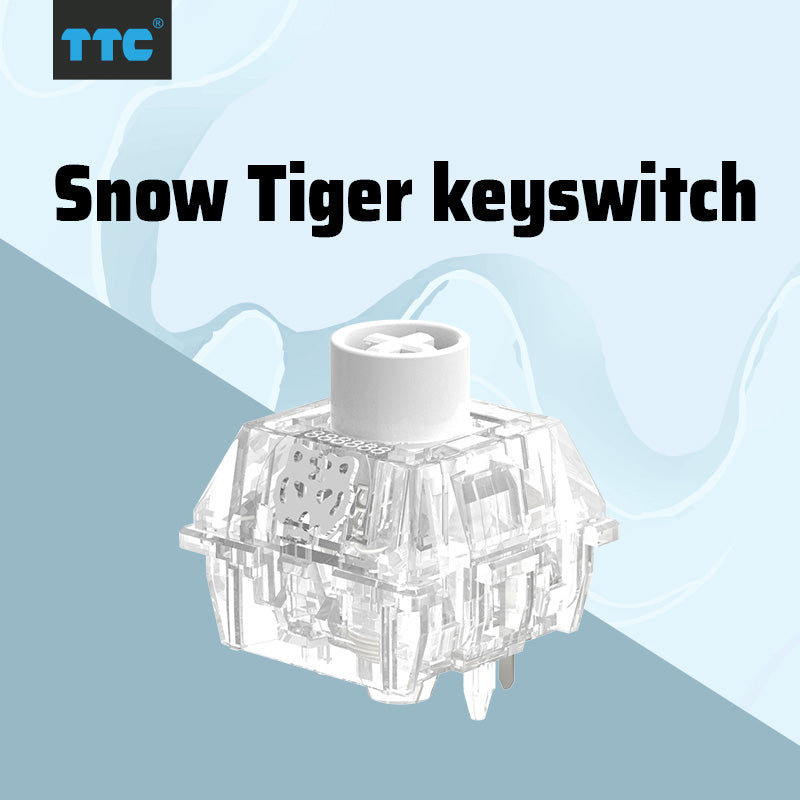 TTC Snow Tiger Mechanical Keyboard Switches, Factory Pre-lubed 24mm Strong Rebound Long Spring 5 pin Keyboard Switches
