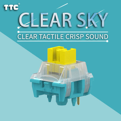 TTC Clear Sky Mechanical Keyboard Switches, Factory Pre-lubed Dust Proof Clicky Sound Tactile Gaming Keyboard Switch