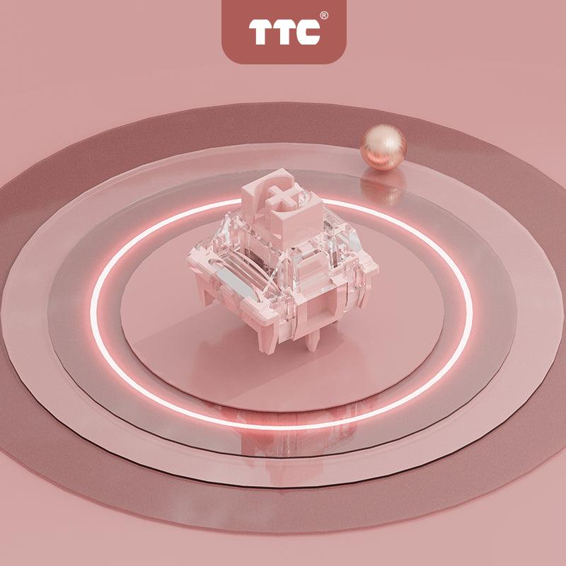 TTC Flaming Pink Hot Selling Keyboard Switches Linear 5pins Pre-lubed Gaming 43gf Keyboard Switch
