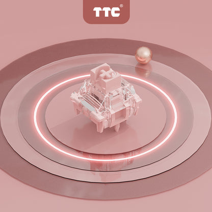 TTC Flaming Pink Hot Selling Keyboard Switches Linear 5pins Pre-lubed Gaming 43gf Keyboard Switch