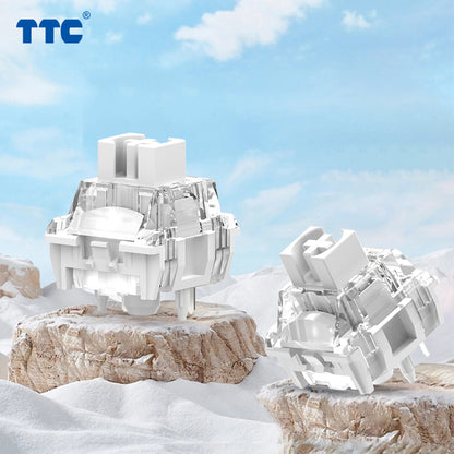 TTC Flaming Snow Switch V2 Dustproof Stem for Mechanical Gaming Keyboard, 5-Pin Linear Pre-Lubed Switch