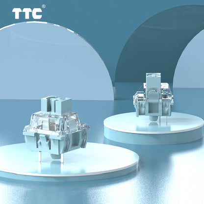 TTC Bluish White Mechanical Keyboard Switches, Factory Pre-lubed Long Spring Tactile Mechanical Gaming Keyboard