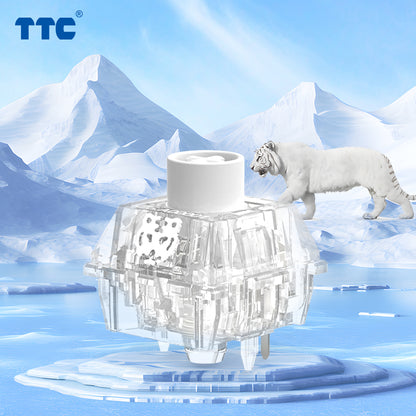 TTC Snow Tiger Mechanical Keyboard Switches, Factory Pre-lubed 24mm Strong Rebound Long Spring 5 pin Keyboard Switches