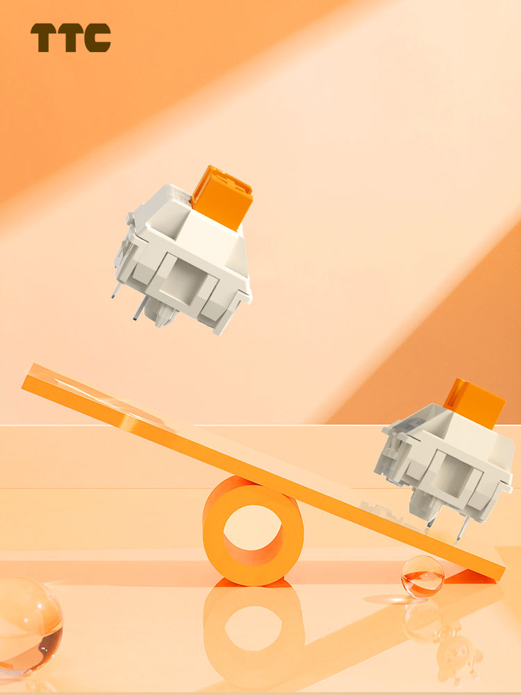 TTC Flaming Orange Linear Switch Pre-lubed Long Spring Rapid Trigger Flame Orange RGB Gaming Keyboard Switch