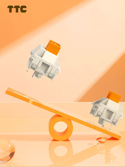 TTC Flaming Orange Linear Switch Pre-lubed Long Spring Rapid Trigger Flame Orange RGB Gaming Keyboard Switch