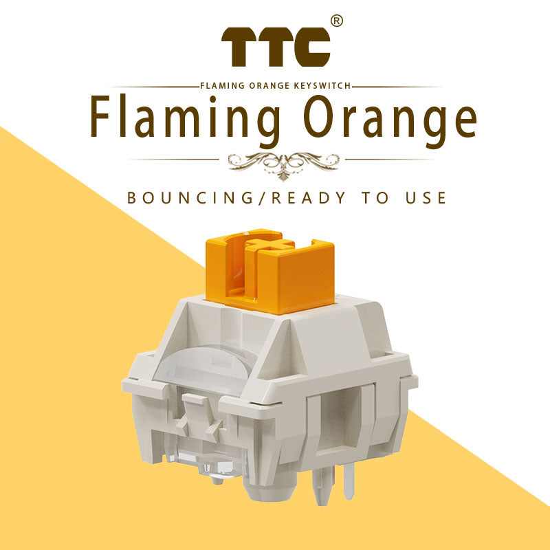TTC Flaming Orange Linear Switch Pre-lubed Long Spring Rapid Trigger Flame Orange RGB Gaming Keyboard Switch