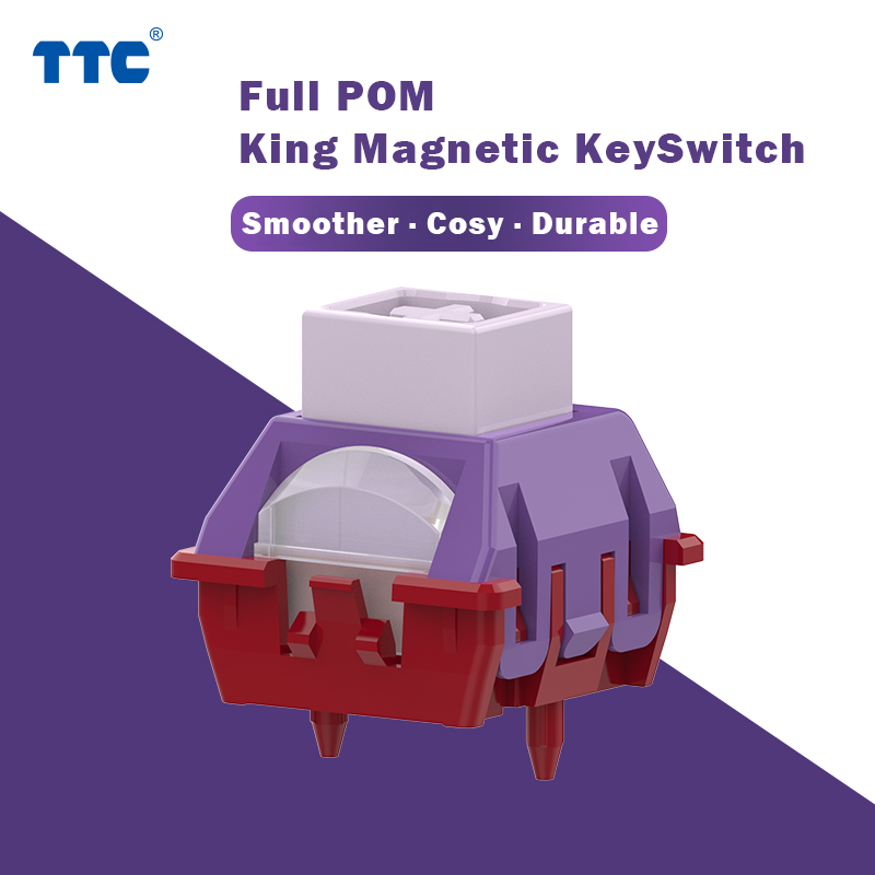 TTC Full POM Magneto Keyboard Switch, Firm Dust-proof Stem Linear Freely Setting Pre-Travel Hall Sensor 35gf Precise Trigger Gaming Switch