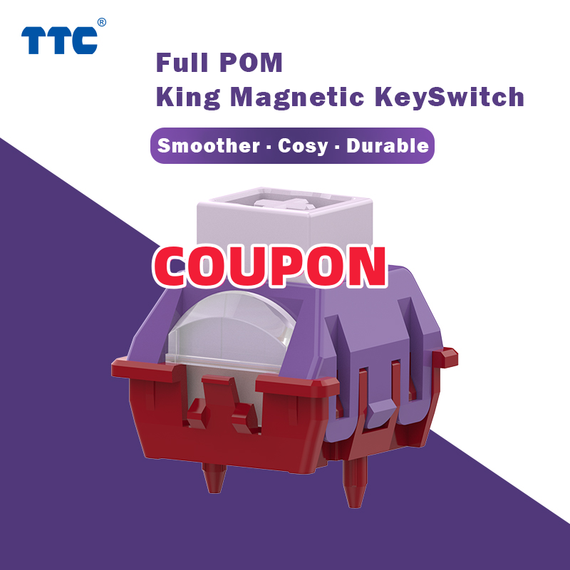TTC Full POM Magneto Keyboard Switch, Firm Dust-proof Stem Linear Freely Setting Pre-Travel Hall Sensor 35gf Precise Trigger Gaming Switch(90PCS)