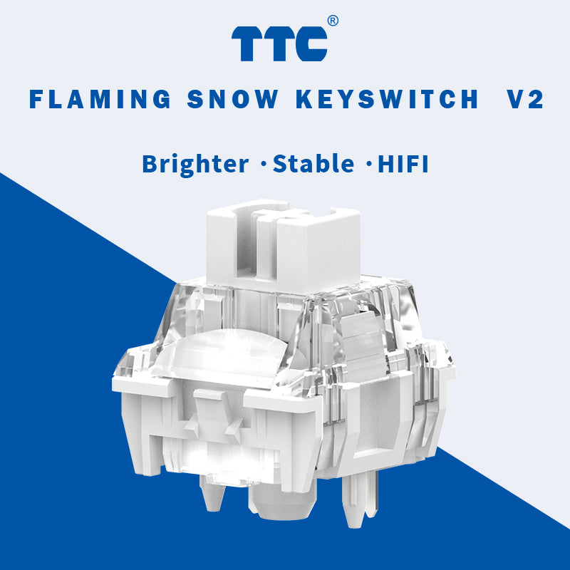 TTC Flaming Snow Switch V2 Dustproof Stem for Mechanical Gaming Keyboard, 5-Pin Linear Pre-Lubed Switch
