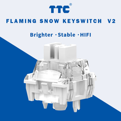 TTC Flaming Snow Switch V2 Dustproof Stem for Mechanical Gaming Keyboard, 5-Pin Linear Pre-Lubed Switch