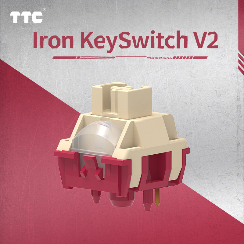 TTC Iron V2 Switch, Factory Pre-lubed 5 Pin Dustproof Stem Modified POM Mechanical Keyboard Switch