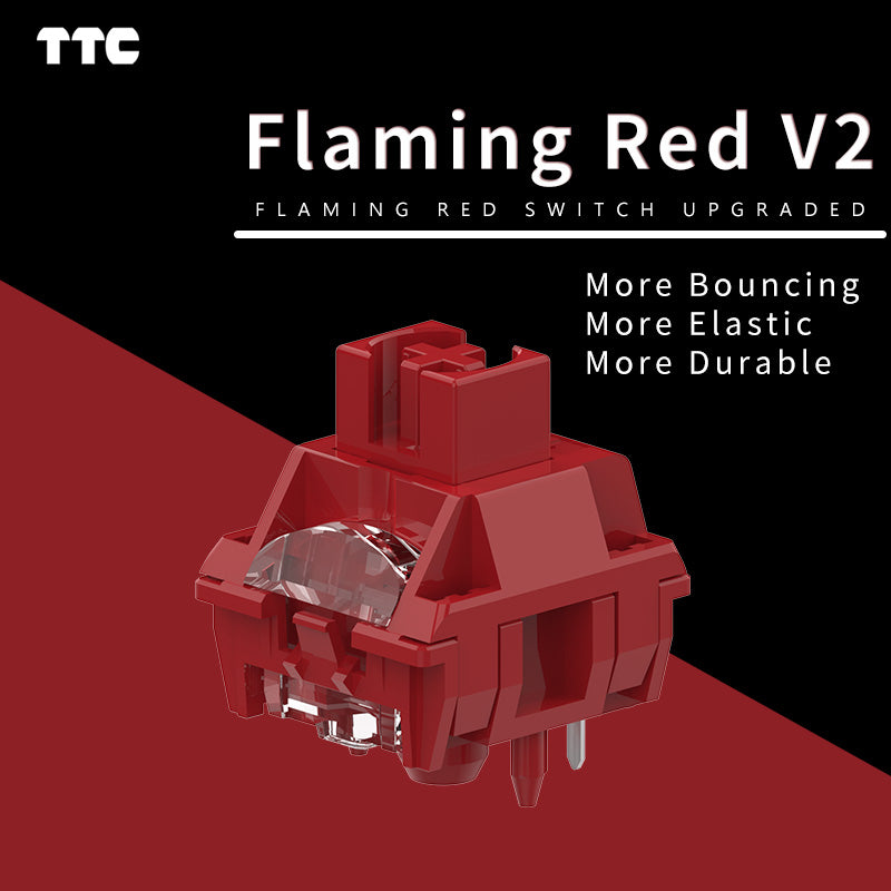TTC Flaming Red V2 Linear Switch Pre-lubed High quality Elastic and RGB  Soft Smooth Mechanical Gaming Keyboard