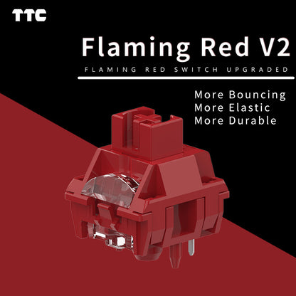 TTC Flaming Red V2 Linear Switch Pre-lubed High quality Elastic and RGB  Soft Smooth Mechanical Gaming Keyboard