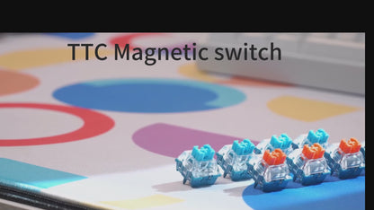 TTC Uranus Switch New Magnetic Linear Gaming blue transparent Gaming Hall Sensor 0.1mm Rapid Trigger Gaming Switch